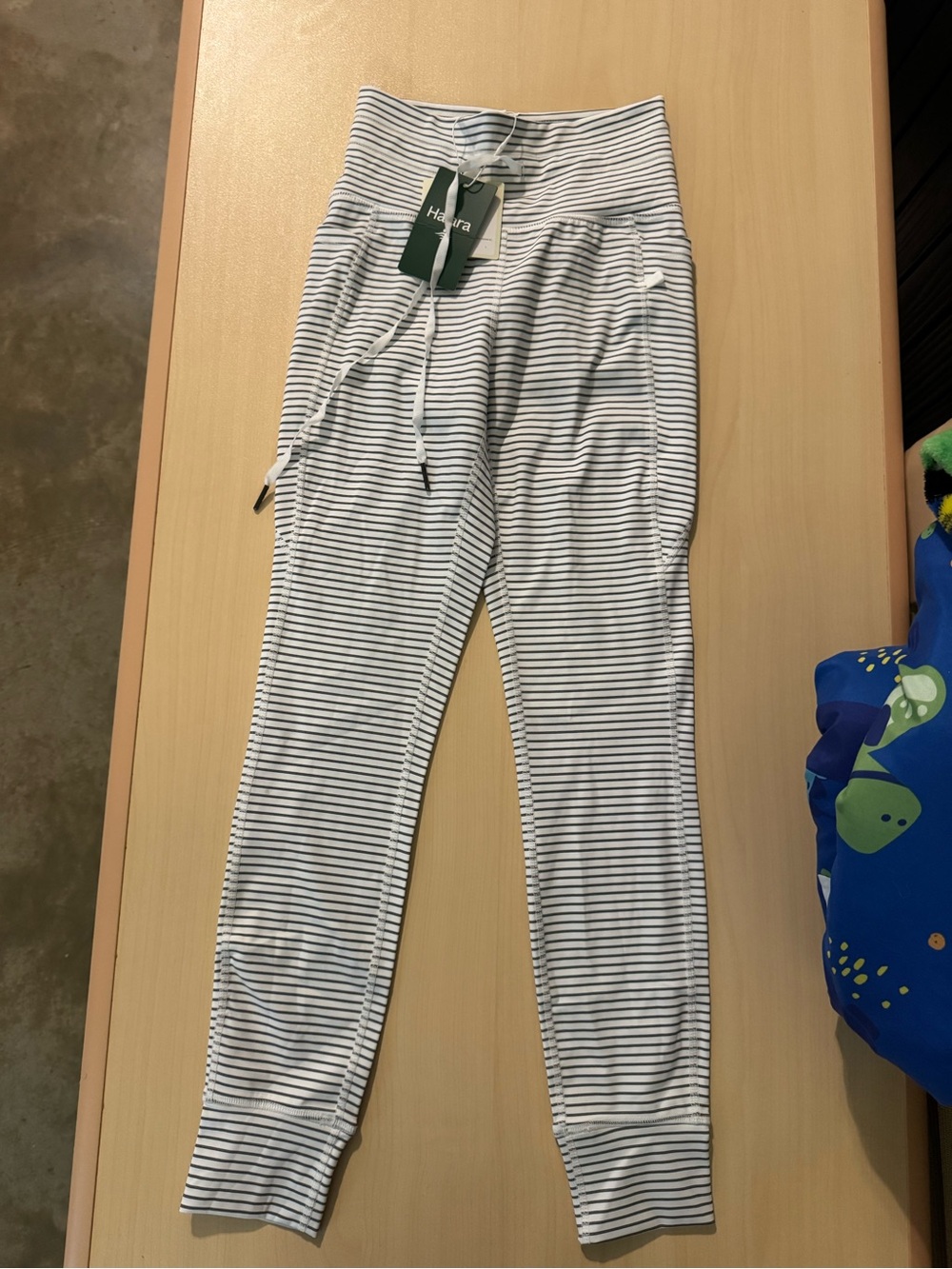 Habitat Girls' White & Navy Striped Jogger Pants
